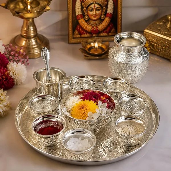 German_Silver_Pooja_Thali_Set