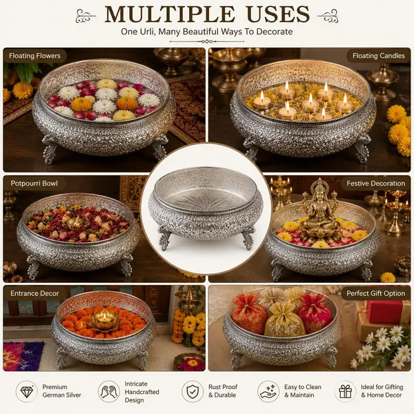 German_Silver_Urli_Bowl
