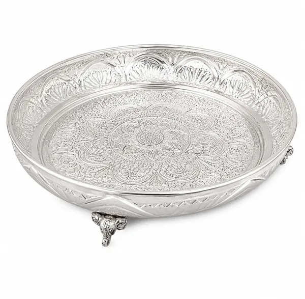 German_Silver_Decorative_Plate_With_Elephant_Legs