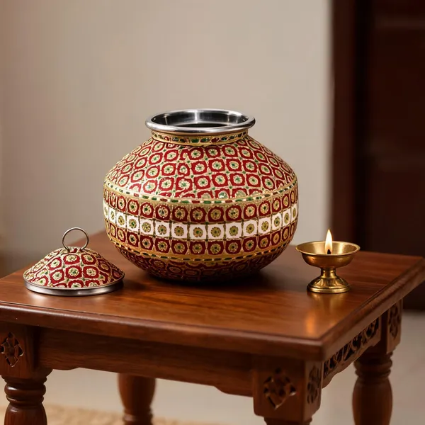 Embossed_Meenakari_Steel_Matki