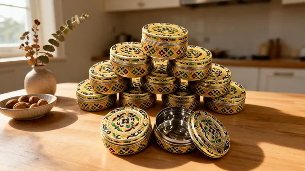 Stainless_Steel_Decorative_Container_With_Meenakari_Work