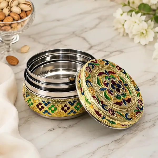 Stainless_Steel_Meenakari_Storage_Container