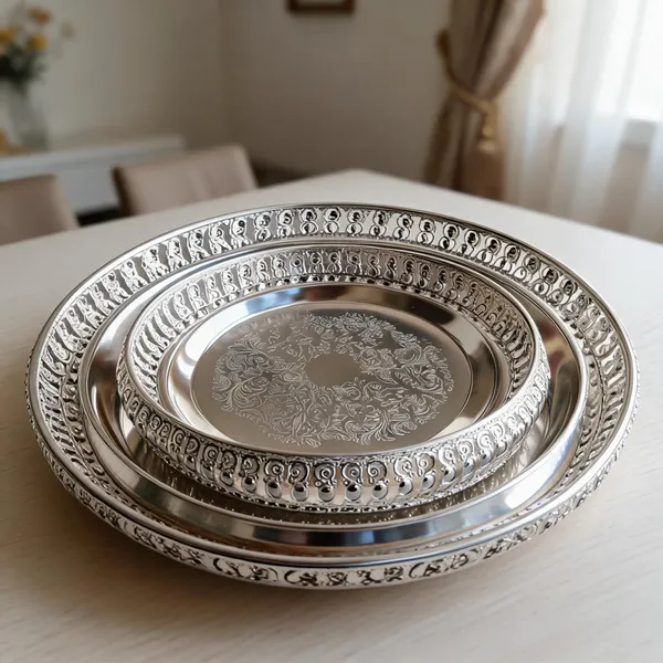 German_Silver_Serving_Tray_Set