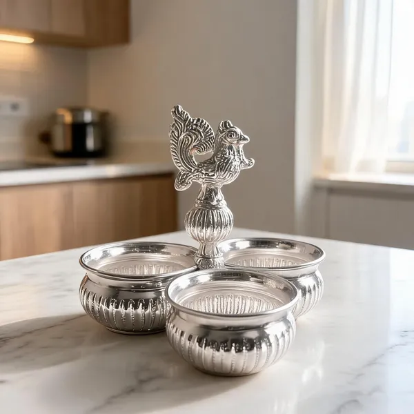German_Silver_Kumkum_Container_With_Peacock_Handle