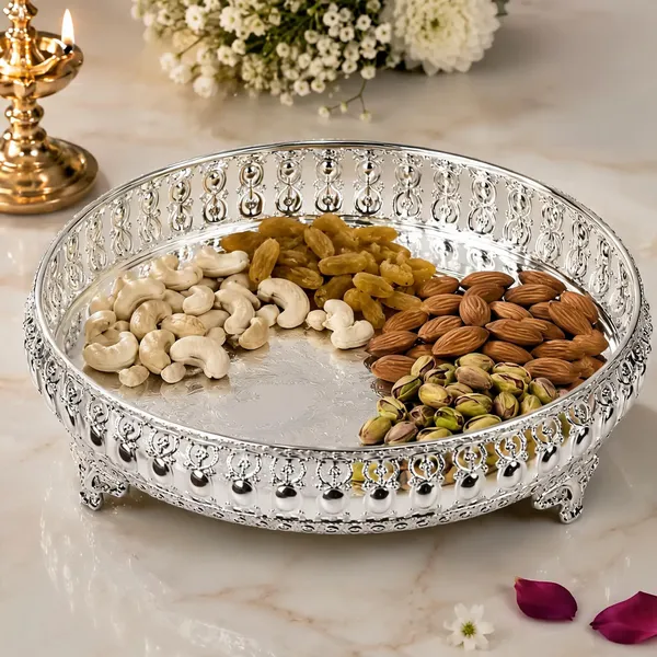 German_Silver_Plated_Serving_Tray_With_Stand