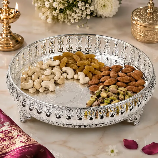 German_Silver_Plated_Serving_Tray_With_Stand