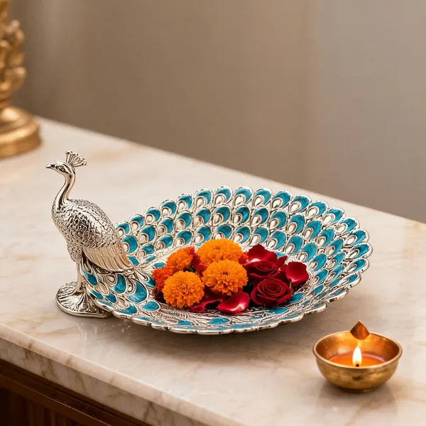 German_Silver_Peacock_Tray