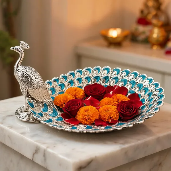 German_Silver_Peacock_Tray