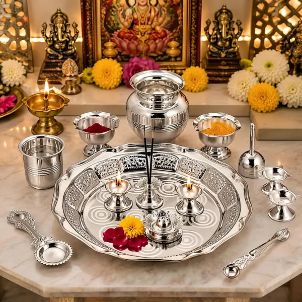 German_Silver_Pooja_Thali_Set
