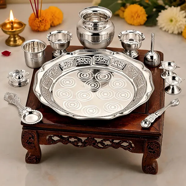 German_Silver_Pooja_Thali_Set