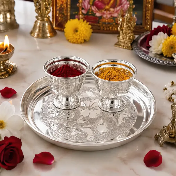 German_Silver_Sindoor_Bowl_Set_With_Plate