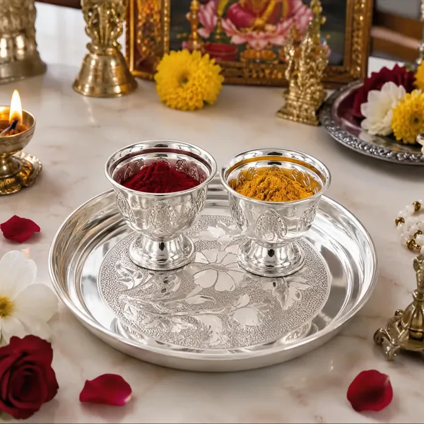 German_Silver_Sindoor_Bowl_Set_With_Plate