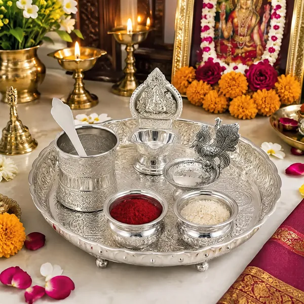 German_Silver_Pooja_Thali_Set_Pack_Of_6