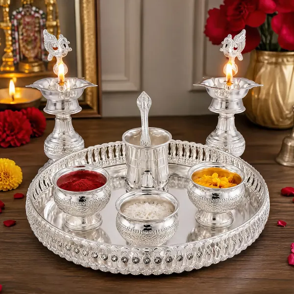 German_Silver_Pooja_Thali_Set