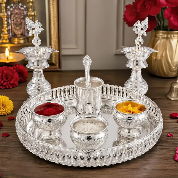 German_Silver_Pooja_Thali_Set