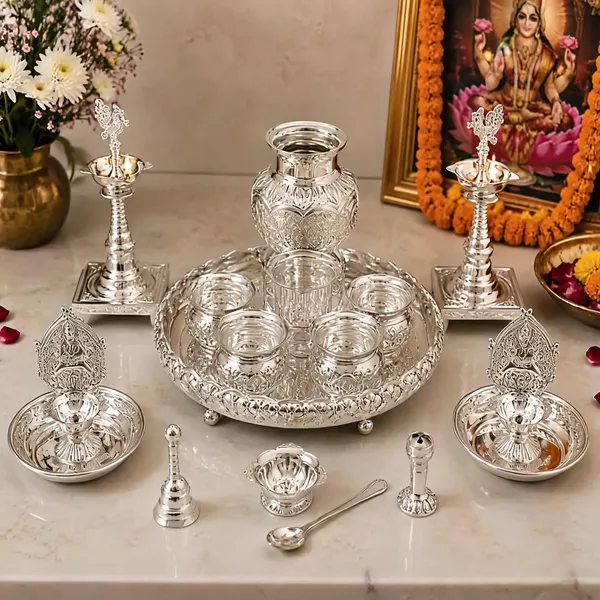 German_Silver_Pooja_Thali_Set