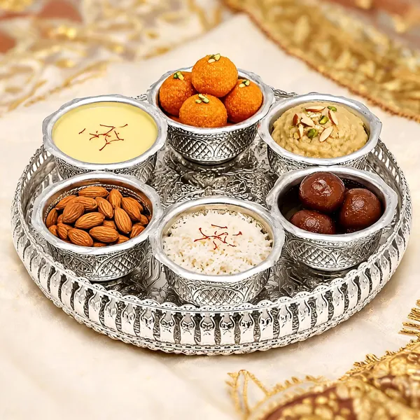 German_Silver_Serving_Tray_With_Bowls
