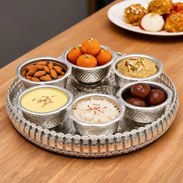 German_Silver_Serving_Tray_With_Bowls