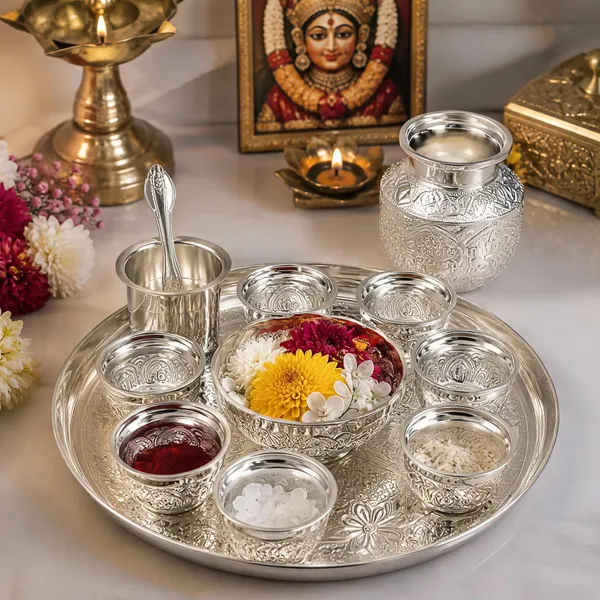 German_Silver_Pooja_Thali_Set