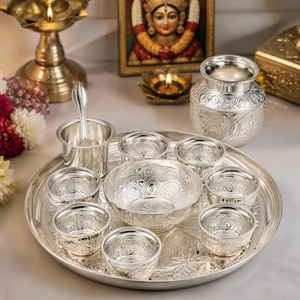 German_Silver_Pooja_Thali_Set
