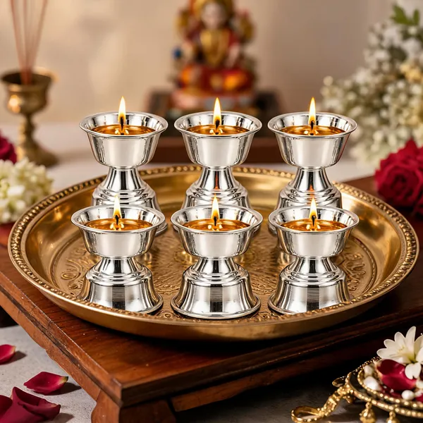 German_Silver_Diya_Set