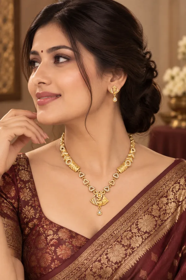 Gold_Tone_Traditional_Necklace_Set_For_Women