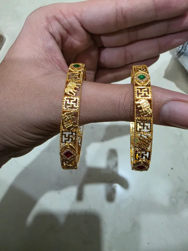 Gold_Tone_Embellished_Religious_Design_Bangles_for_Women