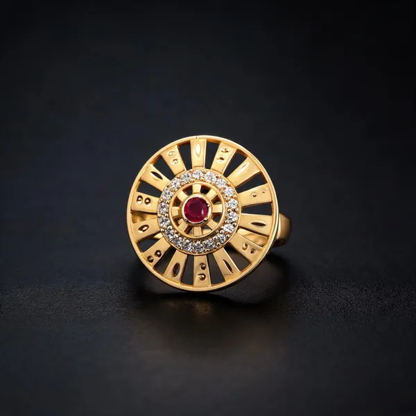 Gold_Brass_Circular_Statement_Ring_For_Women