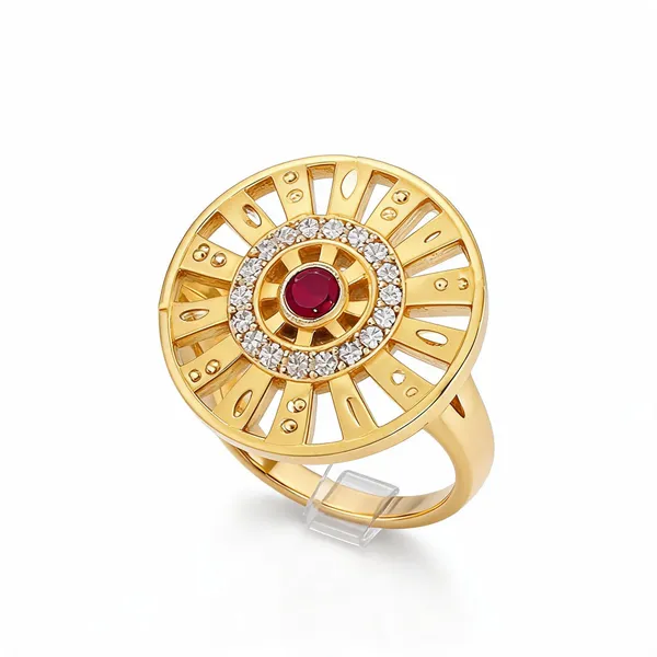 Gold_Brass_Circular_Statement_Ring_For_Women
