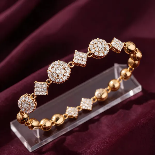 Gold_Brass_Crystal_Link_Bracelet_For_Women