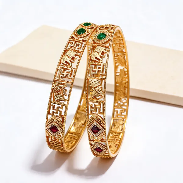 Gold_Brass_Religious_Motif_Embellished_Bangles_For_Women