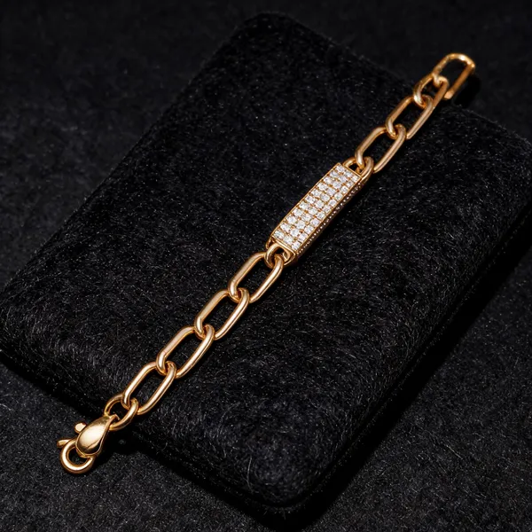 Gold_Brass_Rhinestone_Link_Bracelet_For_Women