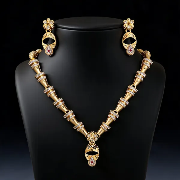 Gold_Brass_Traditional_Necklace_And_Earrings_Set_For_Women