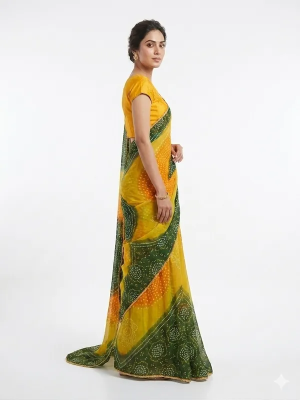 Yellow_Printed_Saree_For_Women
