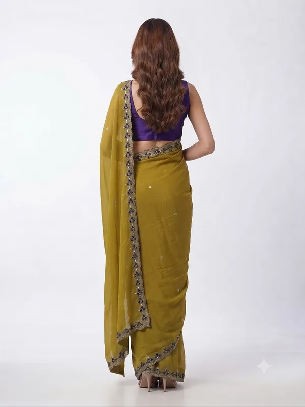 Mustard_Embellished_Saree_For_Women