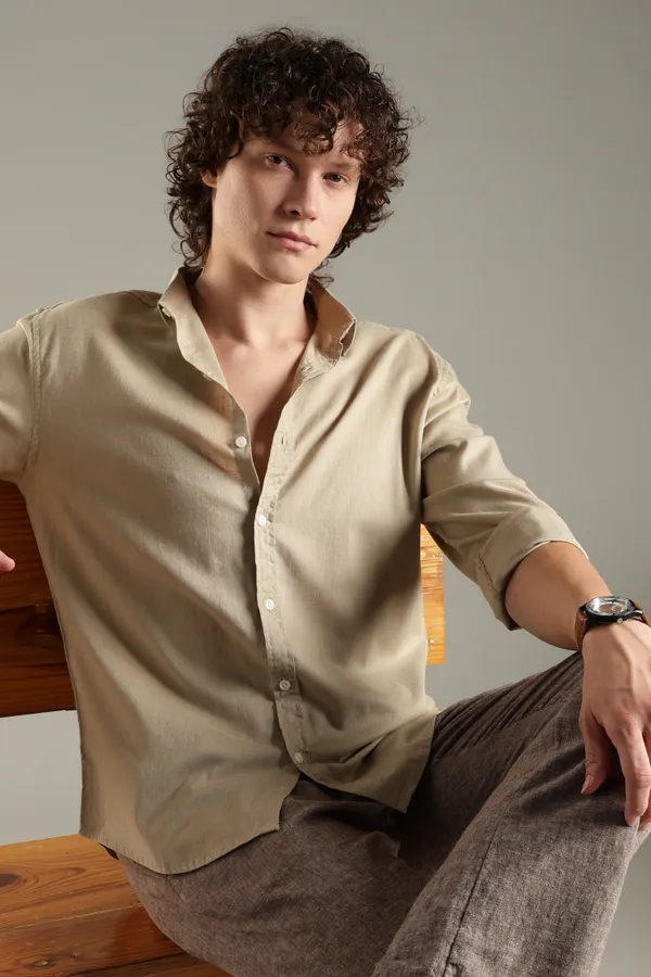 Italino_Biege_Linen_Blend_Relaxed_Shirt