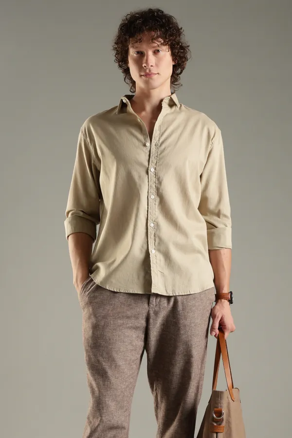 Italino_Biege_Linen_Blend_Relaxed_Shirt
