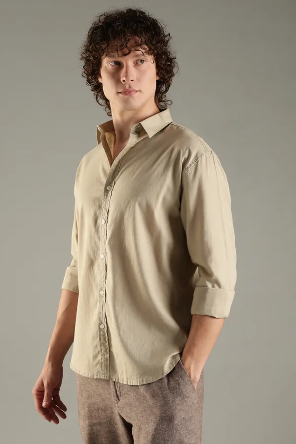 Italino_Biege_Linen_Blend_Relaxed_Shirt