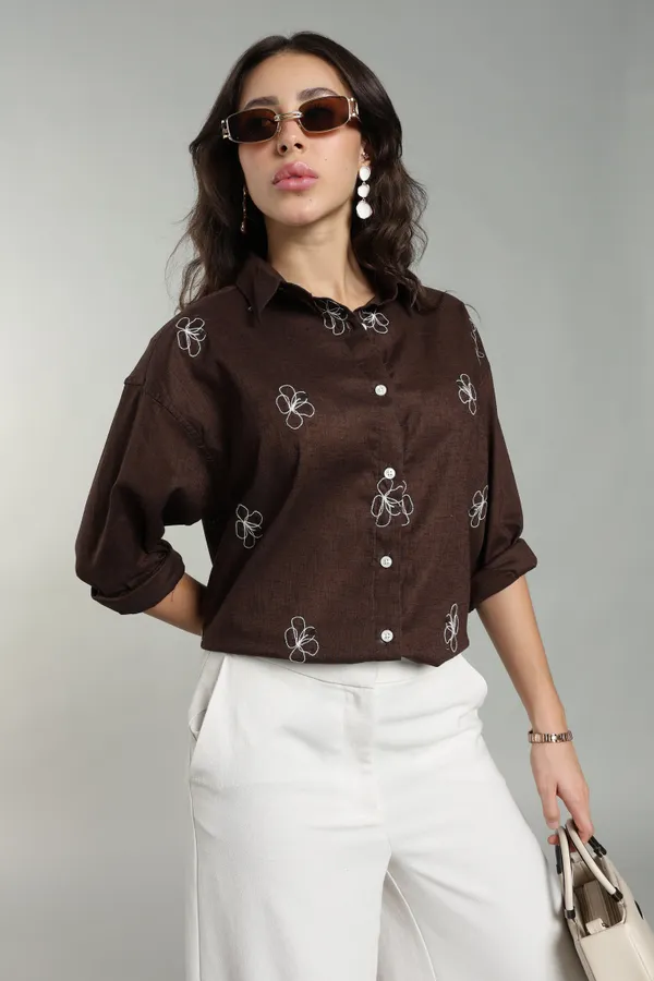 Women_S_Chocolate_Brown_Embroidered_Linen_Shirt