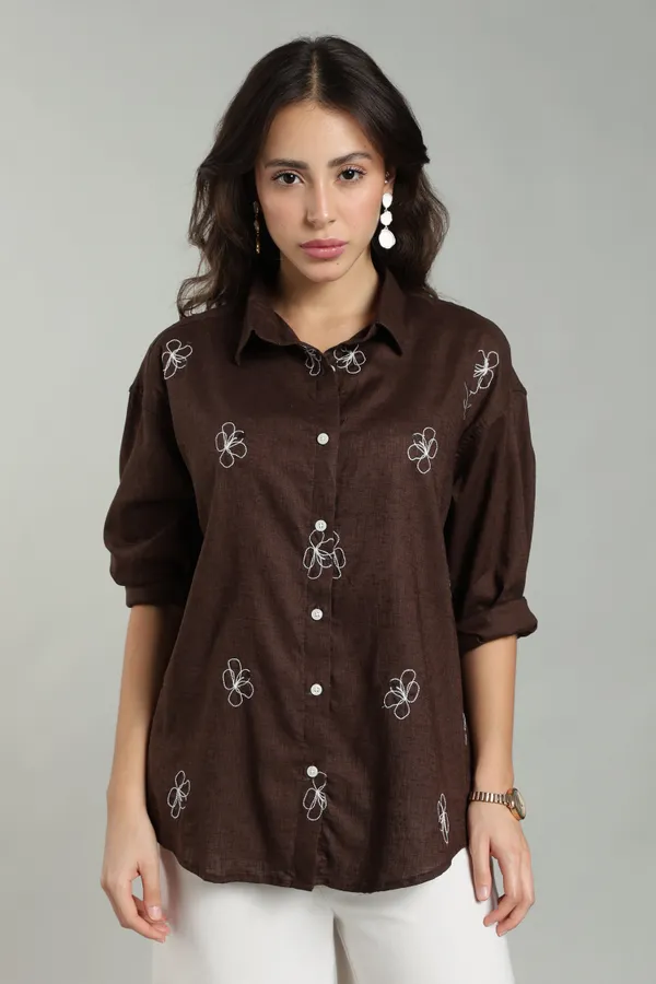 Women_S_Chocolate_Brown_Embroidered_Linen_Shirt