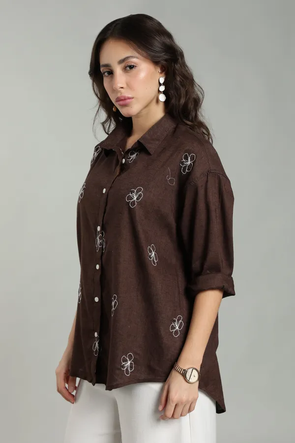 Women_S_Chocolate_Brown_Embroidered_Linen_Shirt