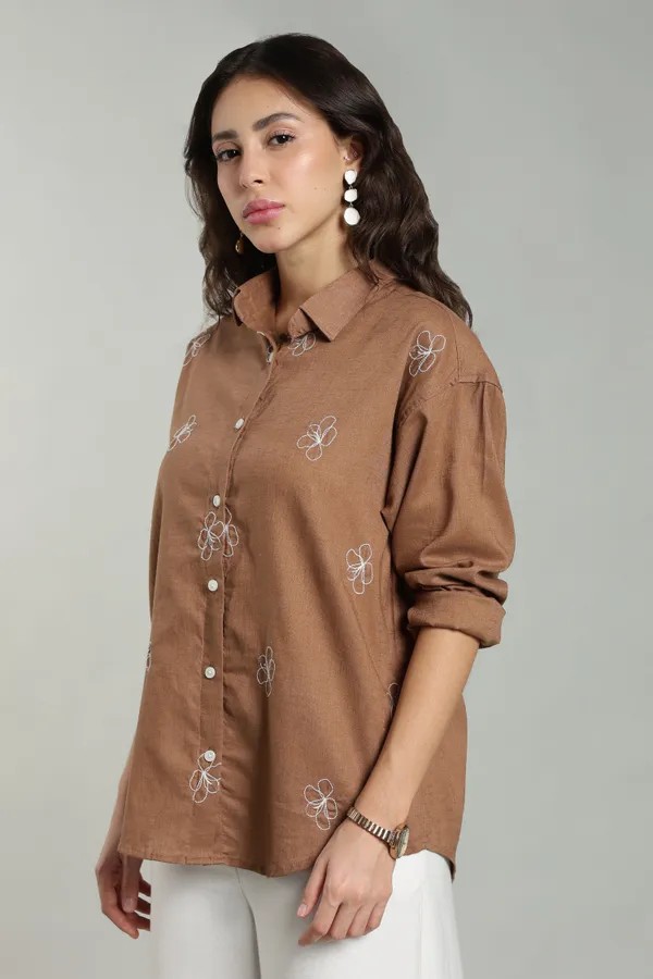 Women_S_Rust_Embroidered_Linen_Shirt
