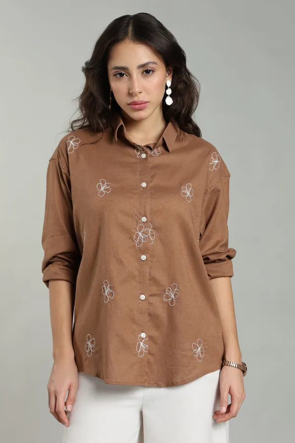 Women_S_Rust_Embroidered_Linen_Shirt