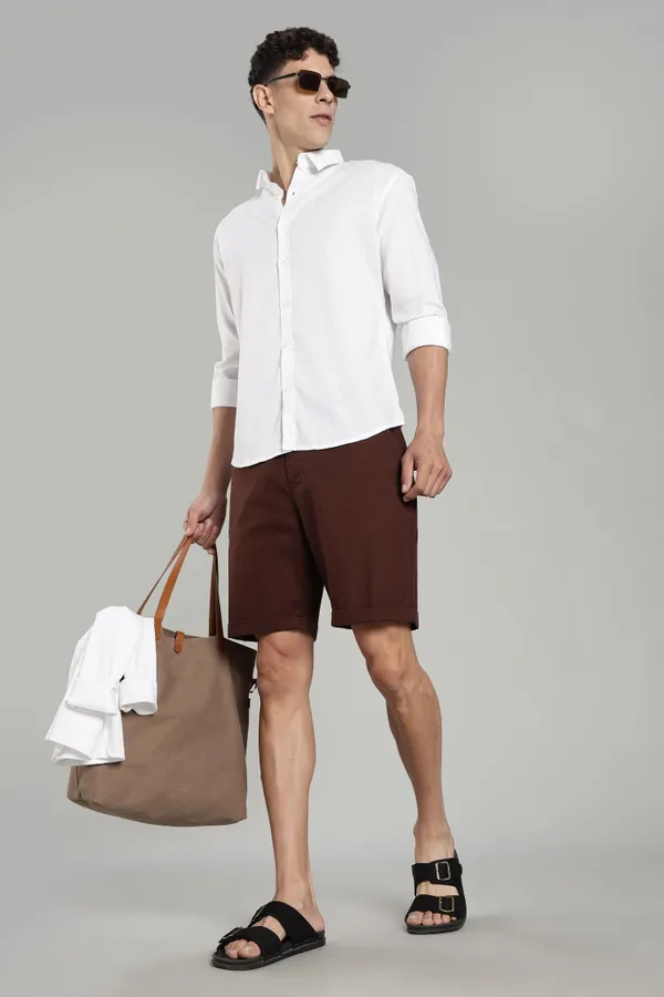 Cotton_Linen_Brown_Shorts