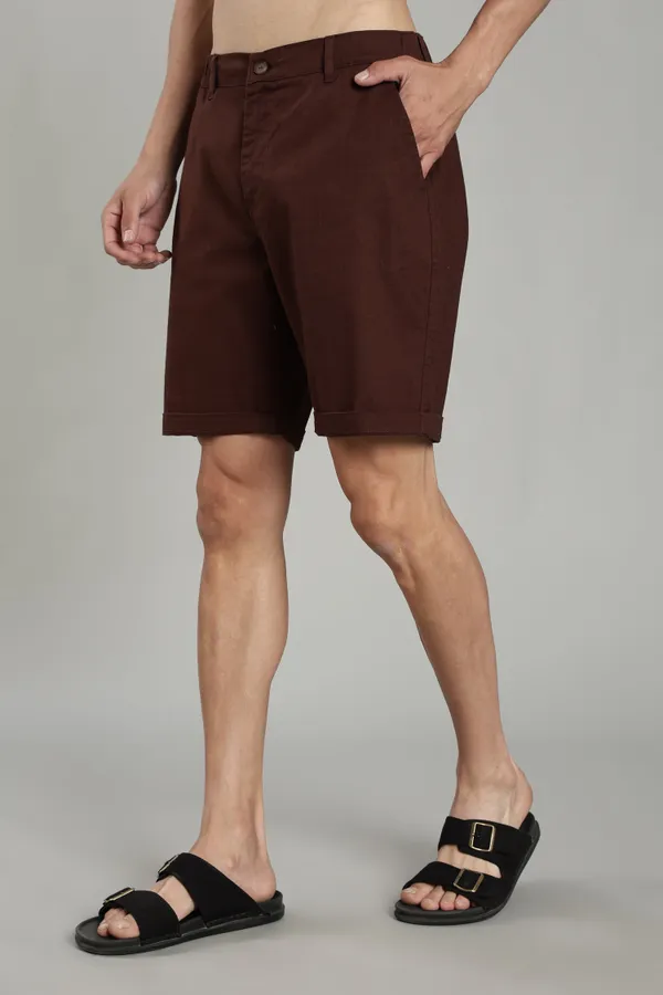 Cotton_Linen_Brown_Shorts