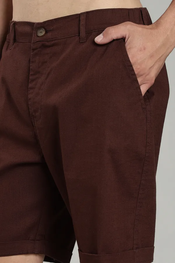 Cotton_Linen_Brown_Shorts
