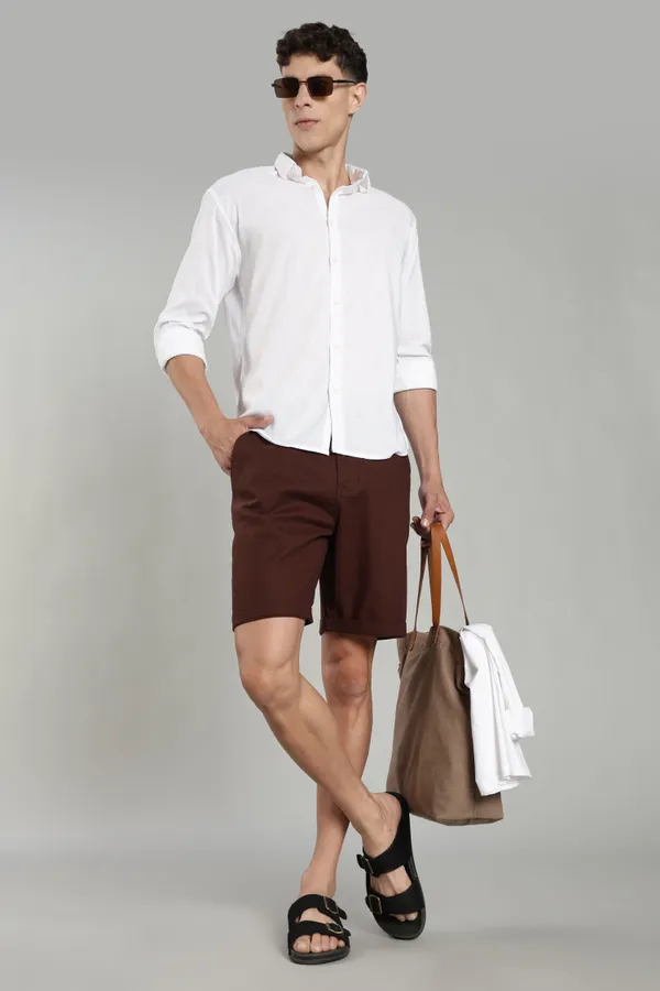 Cotton_Linen_Brown_Shorts