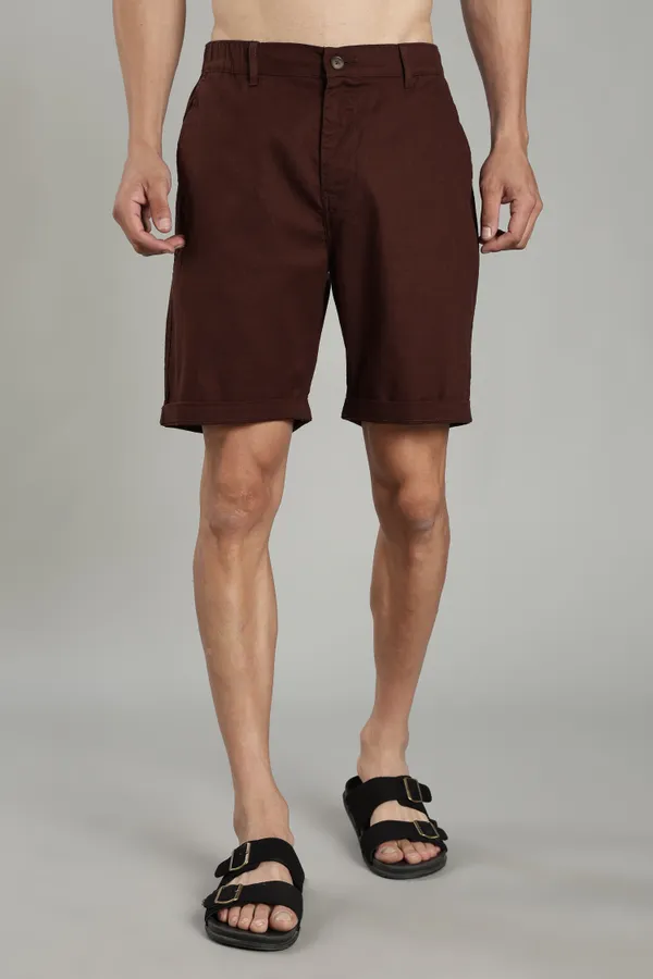 Cotton_Linen_Brown_Shorts