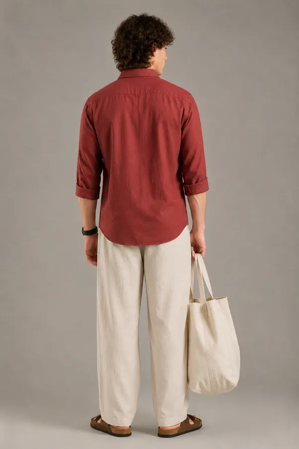 Italino_Rust_Linen_Blend_Relaxed_Shirt