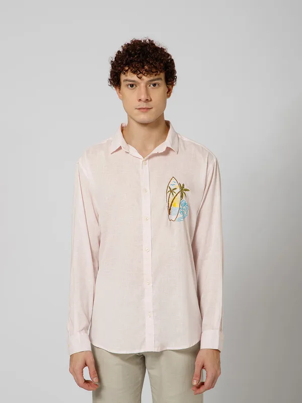 Surfing_Linen_Blend_Relaxed_Fit_Baby_Pink_Men_S_Shirt